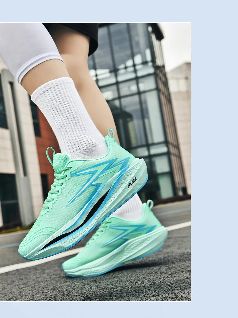 Full-Length Carbon Plate Running Shoes for Boys and Girls, New Breathable Non-Slip Men's Running Shoes, Marathon Racing Shoes