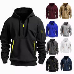 New Customized Shoulder Drop Hoodies Men Leisure Sport Multi Zipper Arm Pocket Loose Sweatshirts Fashion Hoody Jacket Pullover