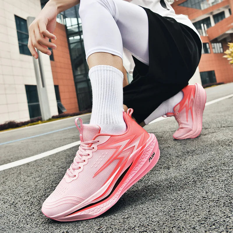 Full-Length Carbon Plate Running Shoes for Boys and Girls, New Breathable Non-Slip Men's Running Shoes, Marathon Racing Shoes