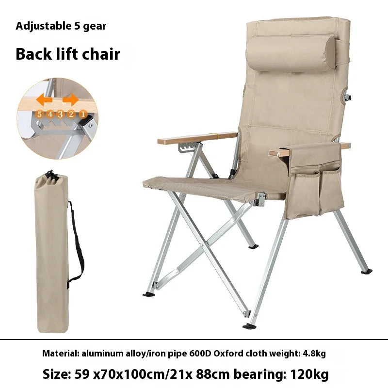 Lohascamping 5-speed Angle Adjustable Backrest Camping Chair aluminum alloy folding Relax chair outdoor lounge Bench Chair