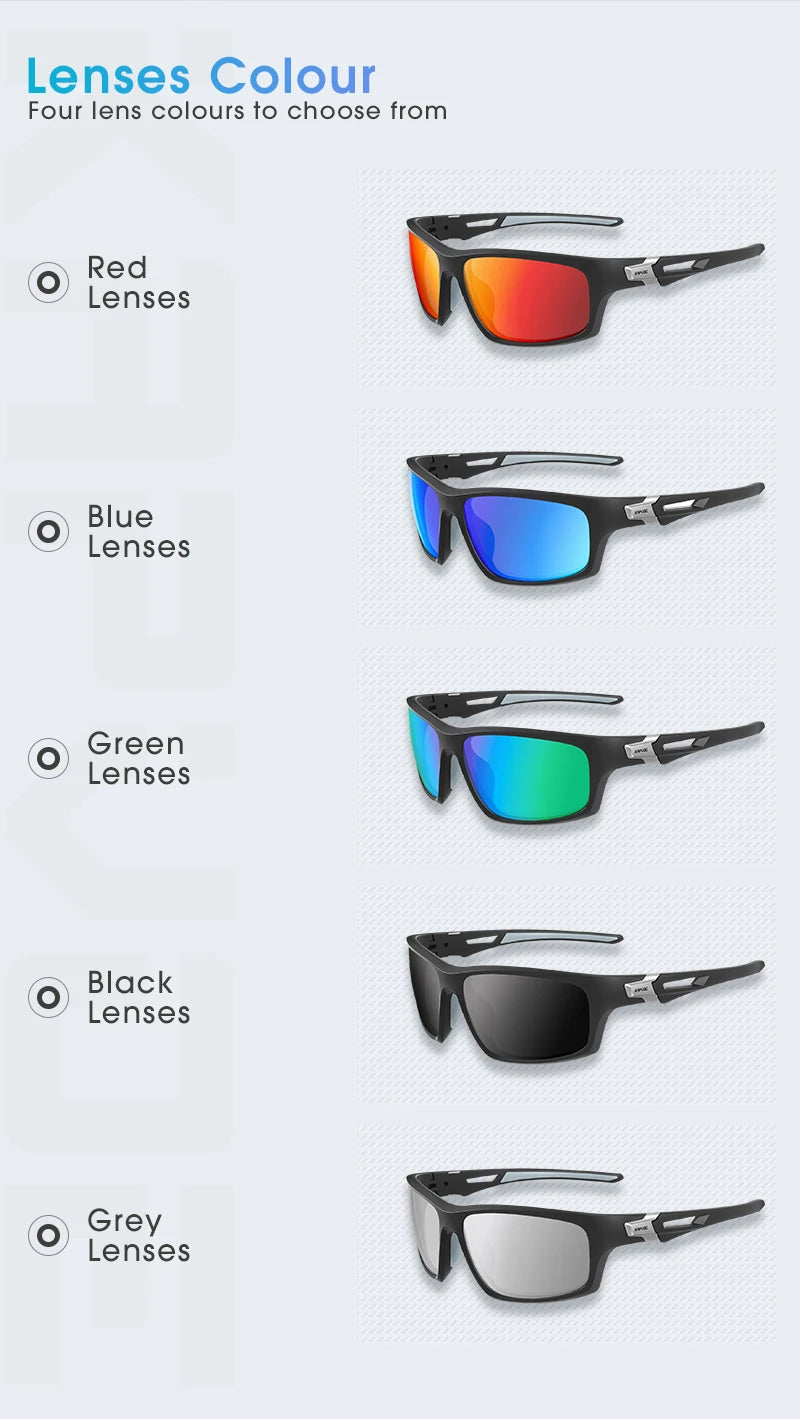 Kapvoe Polarized Fashion Sunglasses Outdoor Sports Uv400 Glasses Camping Fishing Goggles Hiking Running Glasses for Men Cycl