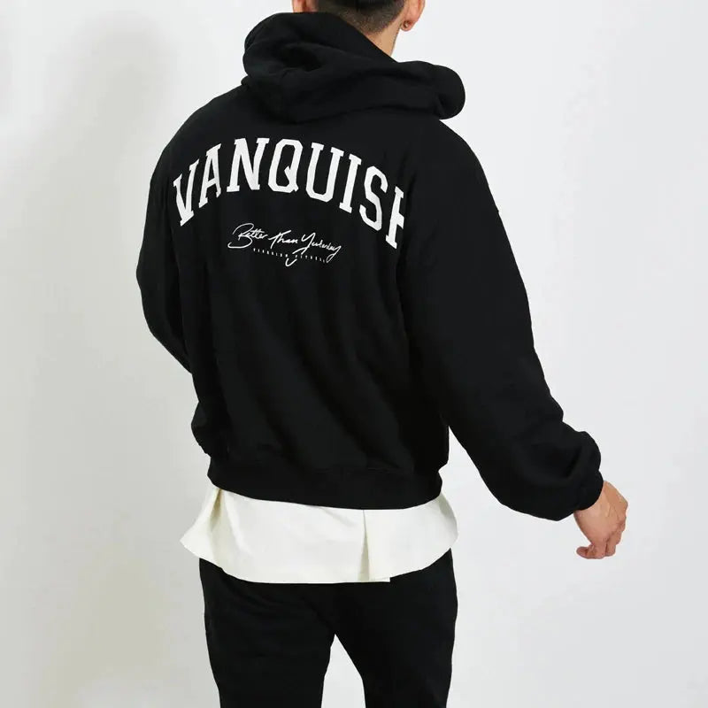 Men's Hoodie Men Clothing OVERSIZED PULLOVER HOODIE Gym Running Training Cotton Round Neck Long Sleeve loose coat Sportswear باور أب | Power Up