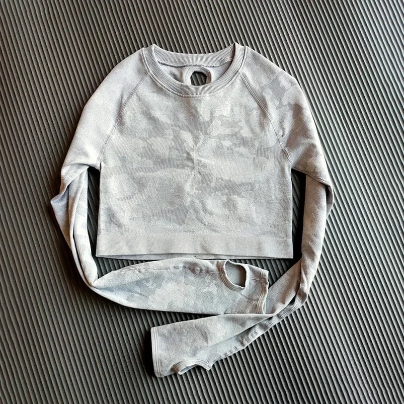 Tie Dyeing Seamless Yoga Set Gym Fitness Two Piece Set Women Clothing Sexy Back Crop Top High Waist Workout Leggings Sportswear