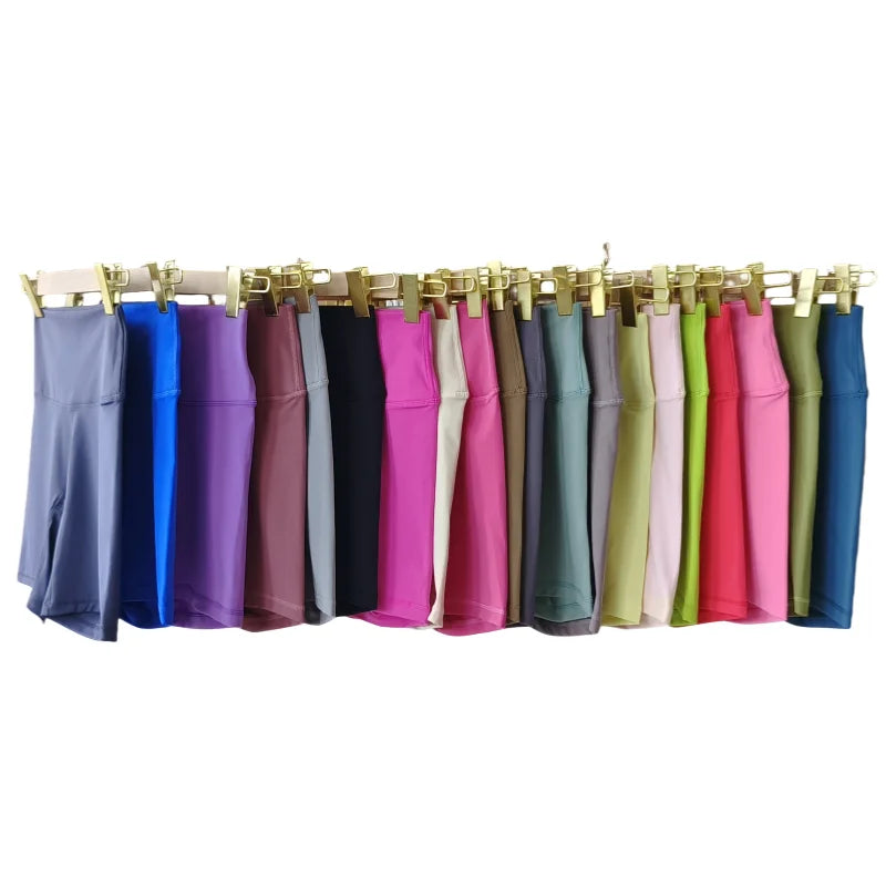 Women Sports Shorts High Waist Yoga Shorts Slim Fit Butt Lift Gym Running High Elastic Nylon Shorts