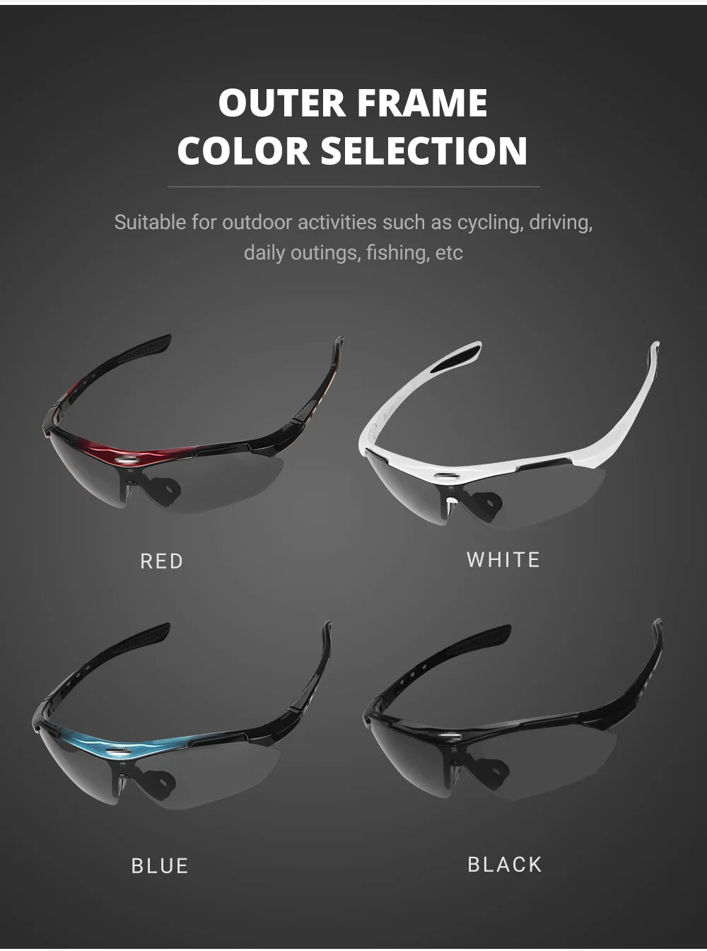 Cycling Glasses 5 Lens Mens Womens Sports Sunglasses Cycling Goggles MTB Road Anti-glare Riding Bicycle Bike Eyewear Protection
