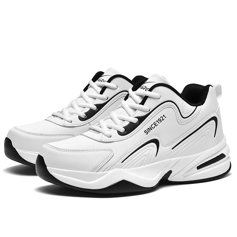 Men Sports Running Shoes Outdoor Walking Soft Casual Sneakers Fashion Designer Leather Sneaker Waterproof Men's Tennis Masculina