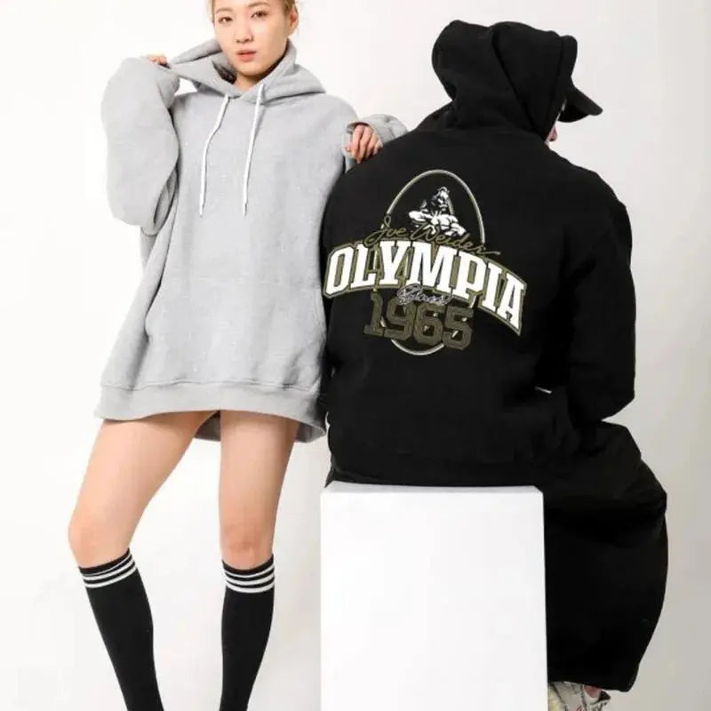 OLYMPIA Autumn and winter New Orsay Commemorative Fitness Hooded Sweatshirt Trend Olympia Casual Running Sports Tops باور أب | Power Up