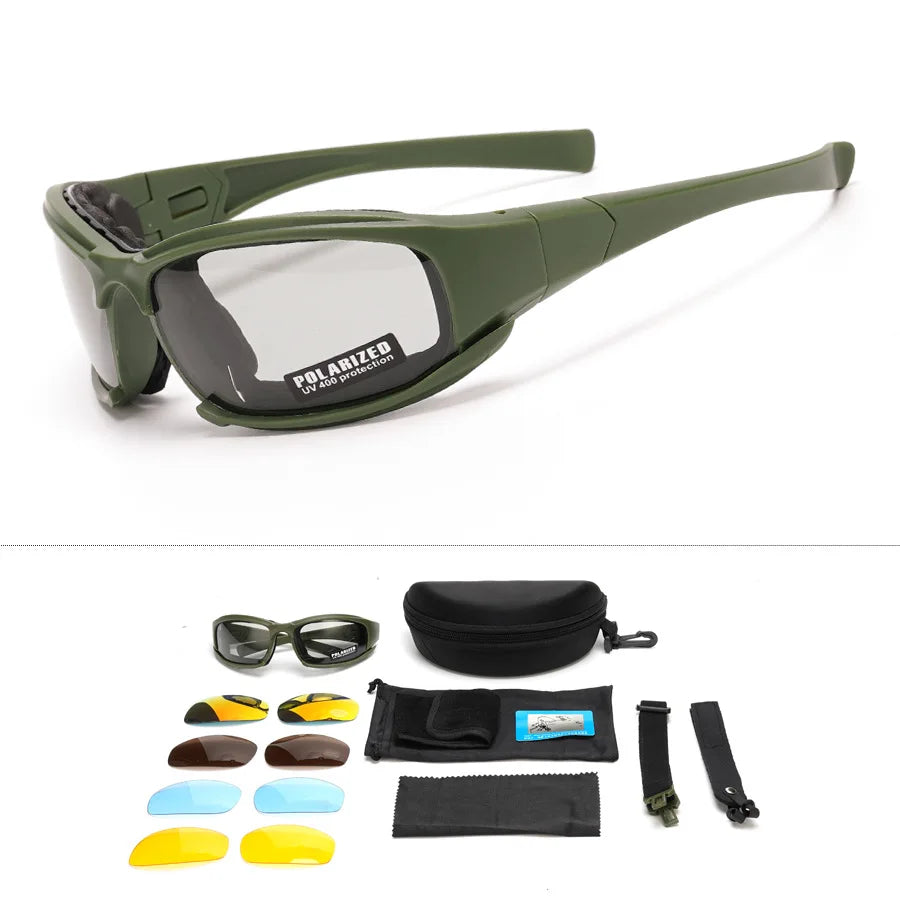 Military Goggles for Men Polarized Sunglasses Smoke Lens Airsoft Shooting Glasses Bullet-Proof Motorcycle Cycling Protection