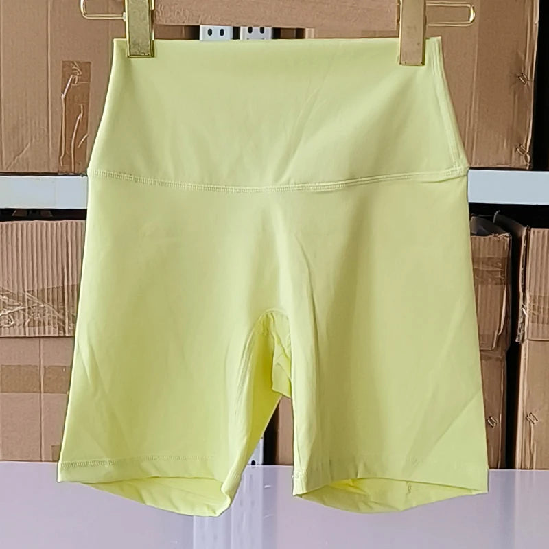 Women Sports Shorts High Waist Yoga Shorts Slim Fit Butt Lift Gym Running High Elastic Nylon Shorts
