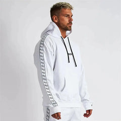 Men Oversized Pullover Hoodie Cotton Round Neck Embroidered Coat Gym Sports Fitness Sportswear Gym Running Training Loose Hoodie باور أب | Power Up