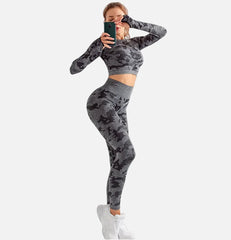 Tie Dyeing Seamless Yoga Set Gym Fitness Two Piece Set Women Clothing Sexy Back Crop Top High Waist Workout Leggings Sportswear