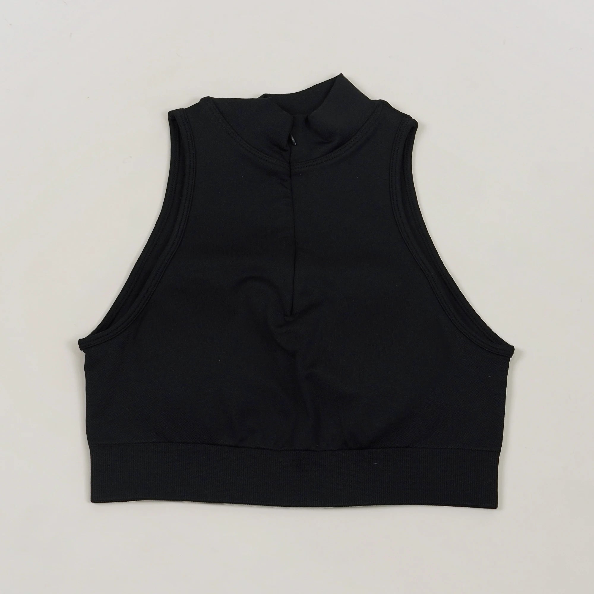 VEQKING 1/4 Zip Tank Top Women Racer Back Yoga Vest with Pads Lapel Sports Crop Tops Shockproof Dynamic Gym Workout Bra Tops