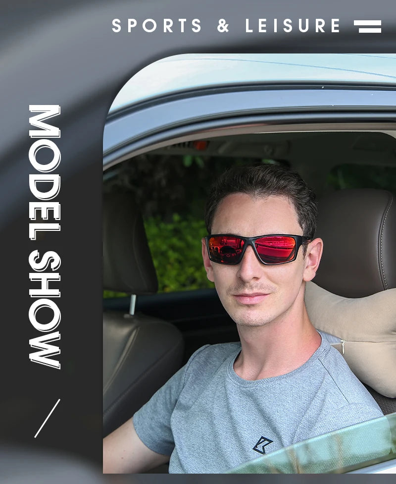 Kapvoe Polarized Fashion Sunglasses Outdoor Sports Uv400 Glasses Camping Fishing Goggles Hiking Running Glasses for Men Cycl