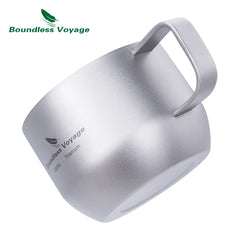 Boundless Voyage Titanium Double Wall Mug Metal Coffee Tea Cup Mini Espresso Cup Ultralight Durable Portable Drinkware Ti3086D
