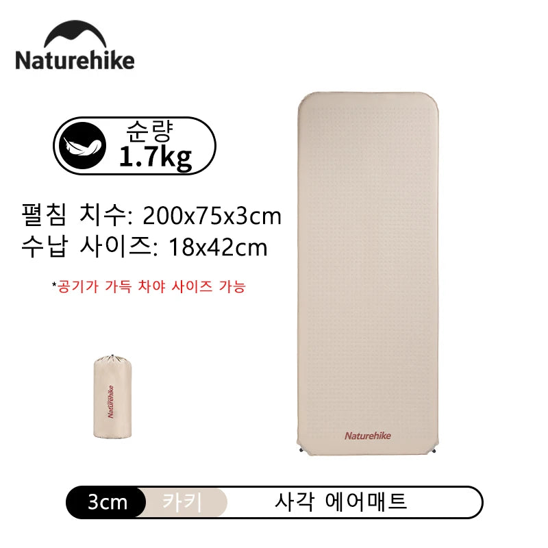 Naturehike 2025 New Self Inflating Air Mattress 6cm Thicken Ultralight Picnic Sleeping Pad Folding Outdoor Camping Air Mat
