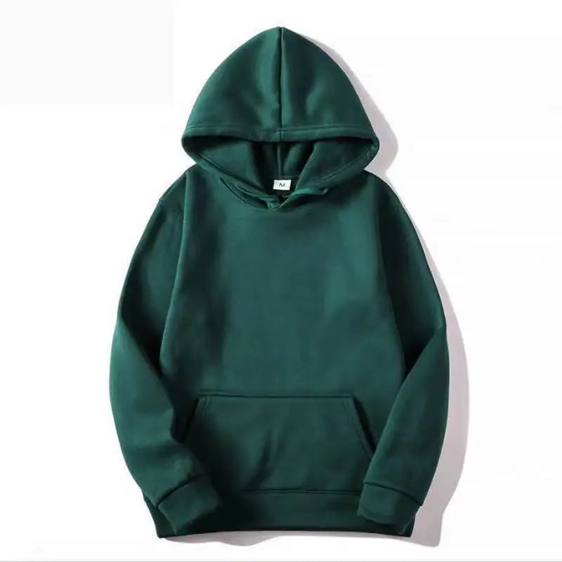 2025 Men's Solid Color Hooded Sweaters Men's Warm Wool Sweater Fashionable Street Clothing Loose  Breathable Jersey Brand Hooded