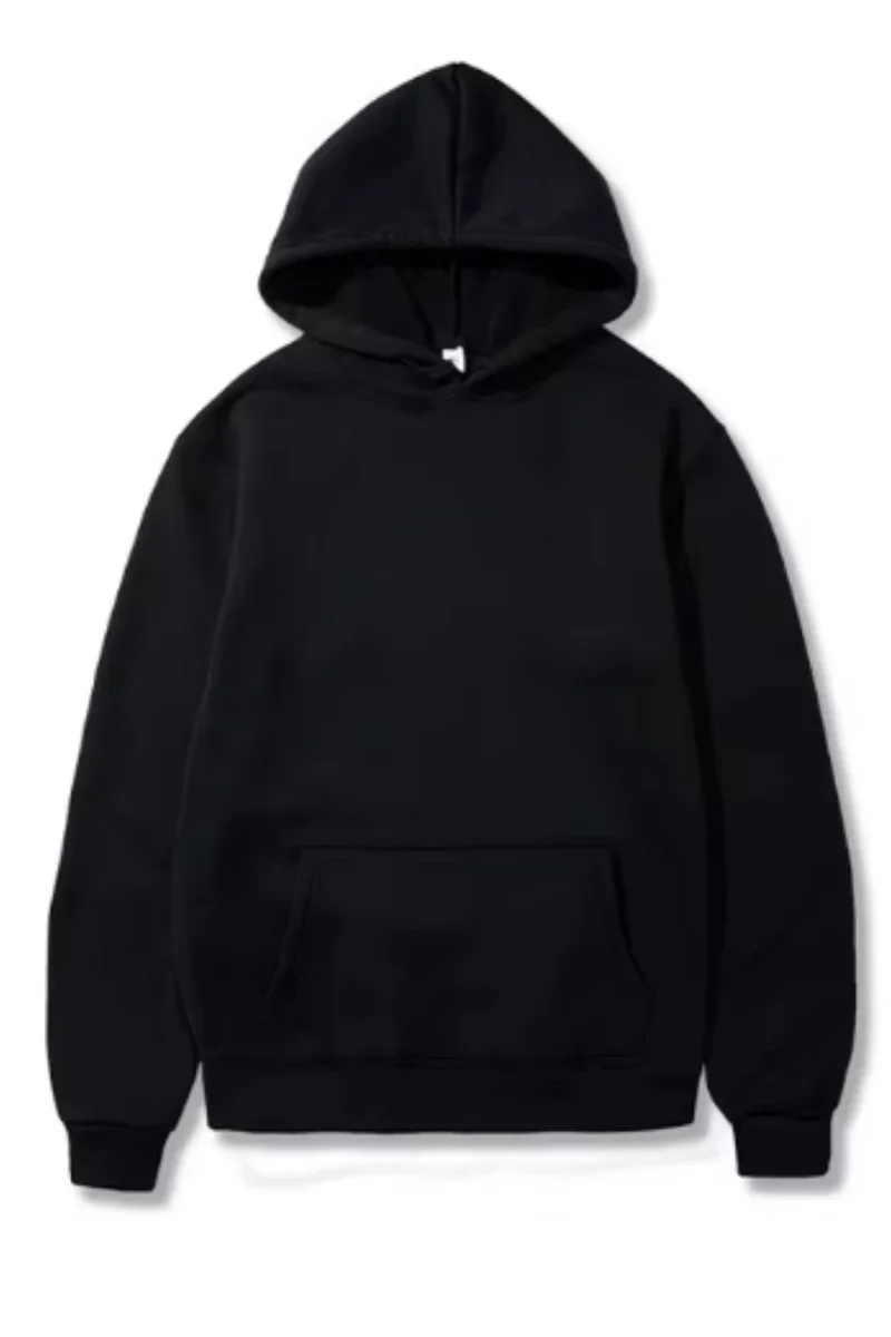 2025 Men's Solid Color Hooded Sweaters Men's Warm Wool Sweater Fashionable Street Clothing Loose  Breathable Jersey Brand Hooded