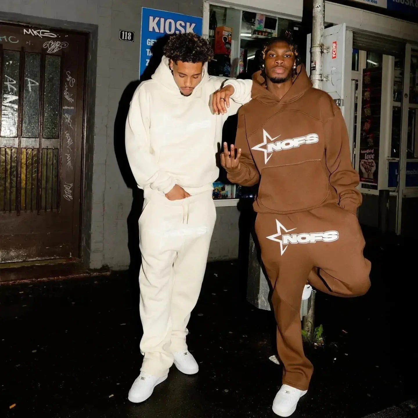 Nofs Tracksuit Men's Hoodie Sweatpants Suit Y2K Sweatshirt Pants Jogging Set Hip-pop Punk Rock Gothic Hoody Streetwear Hooded باور أب | Power Up