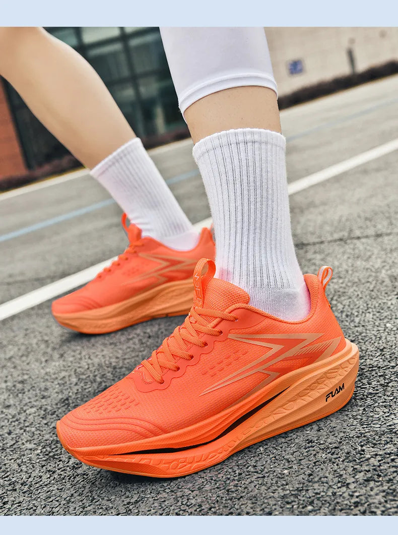 Full-Length Carbon Plate Running Shoes for Boys and Girls, New Breathable Non-Slip Men's Running Shoes, Marathon Racing Shoes