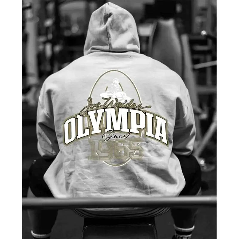 OLYMPIA Autumn and winter New Orsay Commemorative Fitness Hooded Sweatshirt Trend Olympia Casual Running Sports Tops باور أب | Power Up