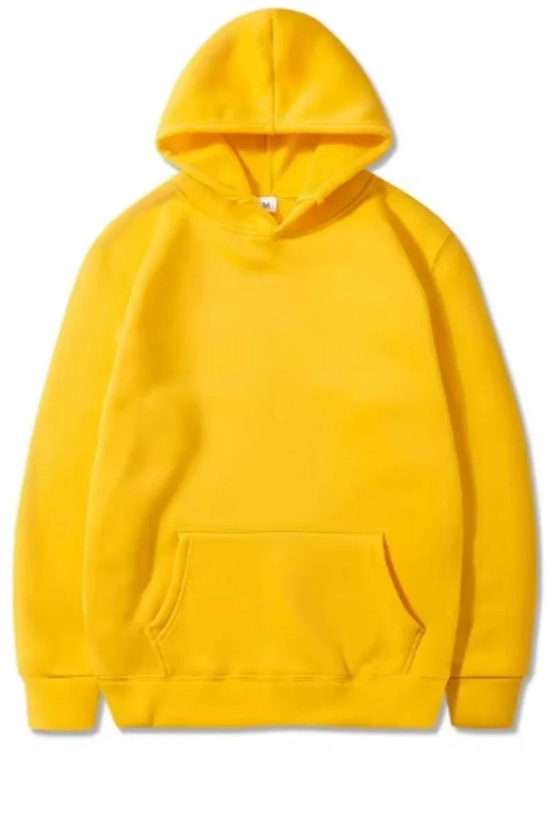 2025 Men's Solid Color Hooded Sweaters Men's Warm Wool Sweater Fashionable Street Clothing Loose  Breathable Jersey Brand Hooded