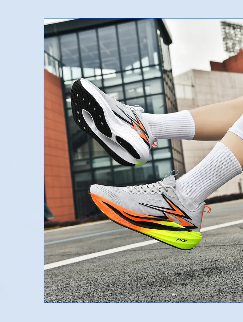 Full-Length Carbon Plate Running Shoes for Boys and Girls, New Breathable Non-Slip Men's Running Shoes, Marathon Racing Shoes