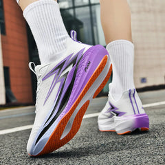 Full-Length Carbon Plate Running Shoes for Boys and Girls, New Breathable Non-Slip Men's Running Shoes, Marathon Racing Shoes