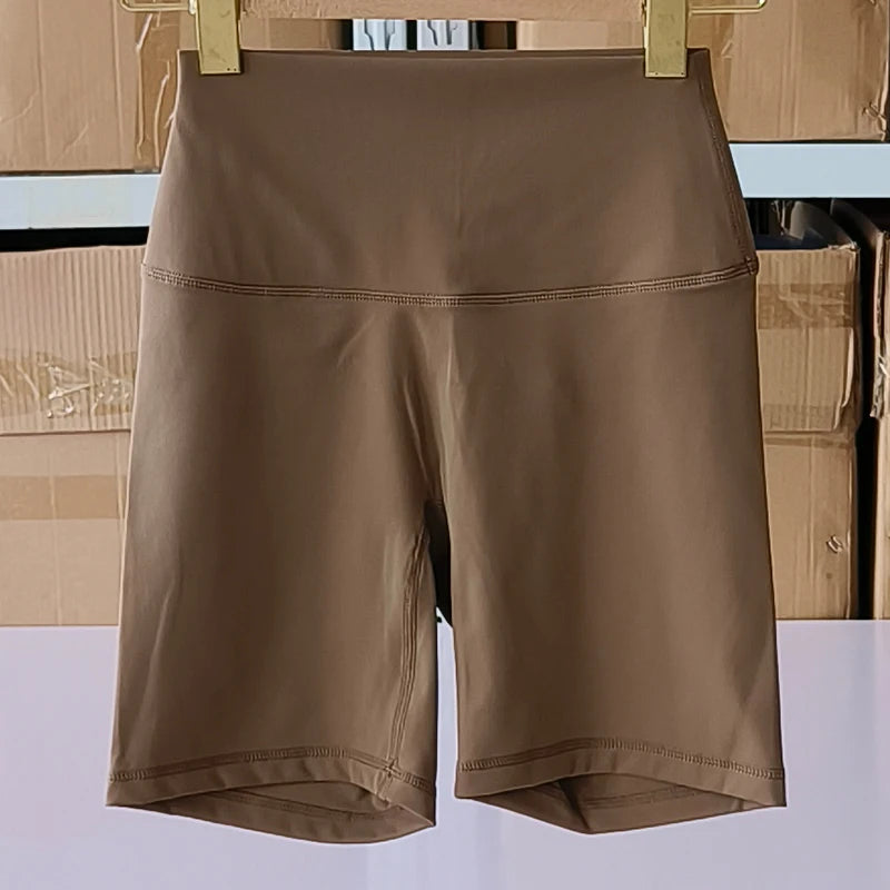 Women Sports Shorts High Waist Yoga Shorts Slim Fit Butt Lift Gym Running High Elastic Nylon Shorts