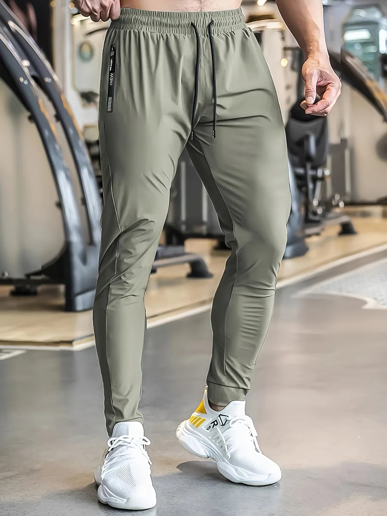 2025 Men's summer lightweight breathable ice fast drying stretch jogging pants outdoor casual training fitness room pants