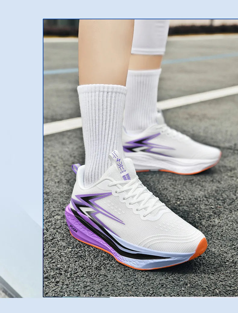 Full-Length Carbon Plate Running Shoes for Boys and Girls, New Breathable Non-Slip Men's Running Shoes, Marathon Racing Shoes