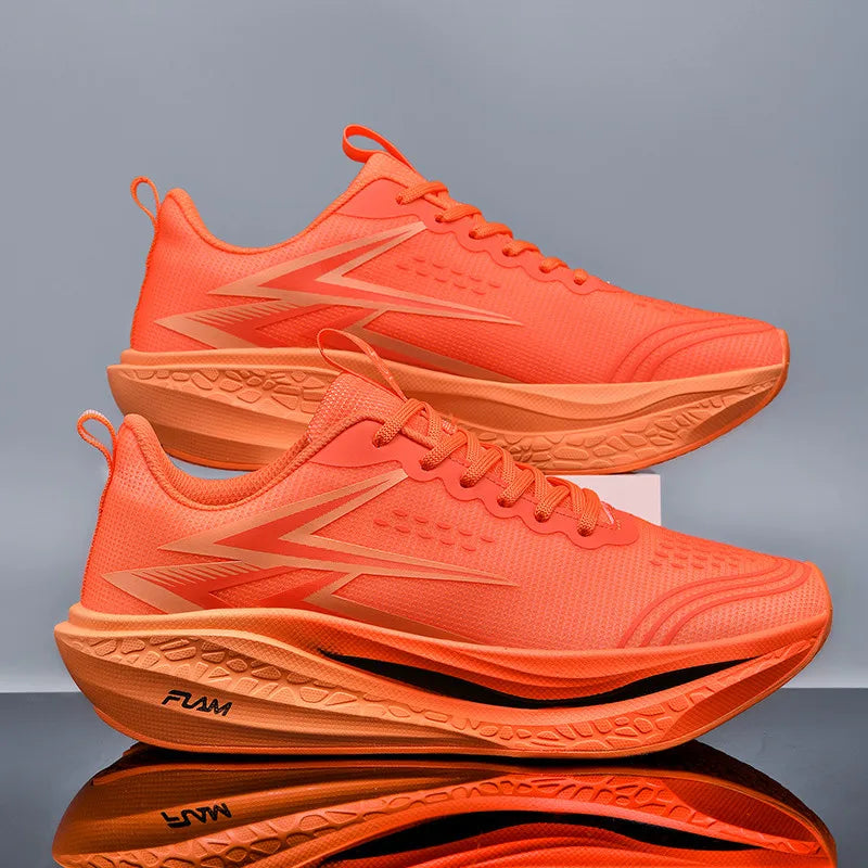 Full-Length Carbon Plate Running Shoes for Boys and Girls, New Breathable Non-Slip Men's Running Shoes, Marathon Racing Shoes