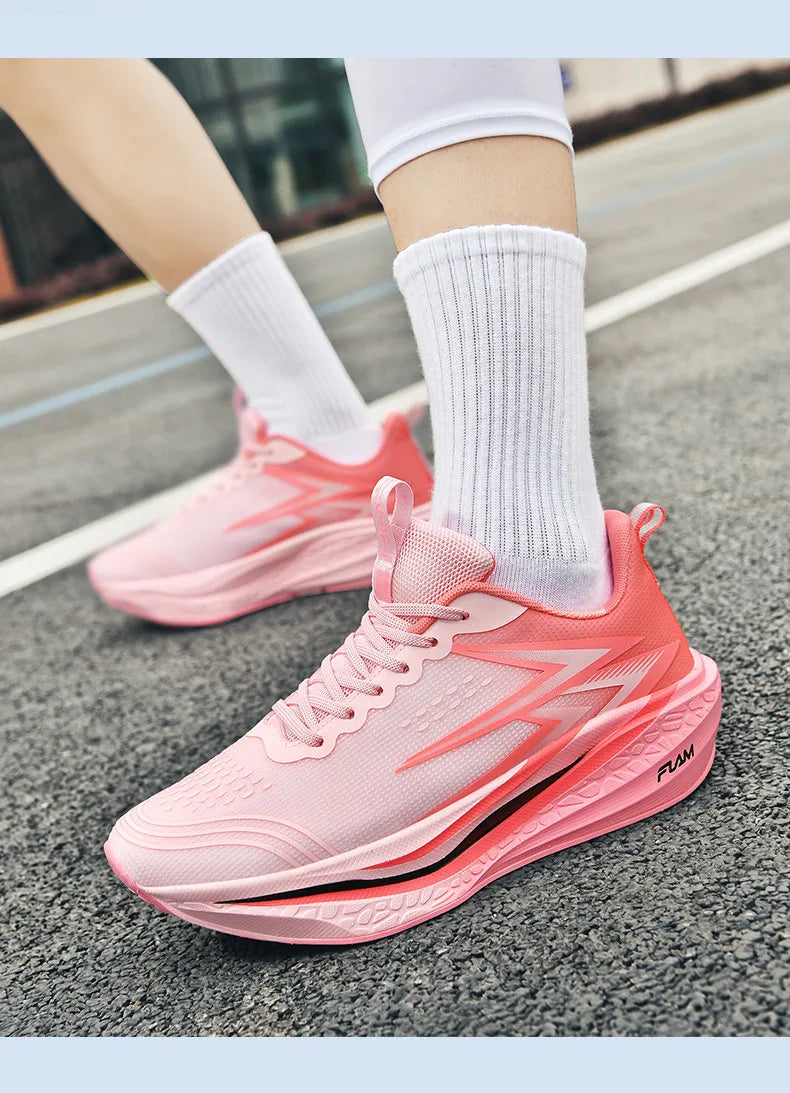 Full-Length Carbon Plate Running Shoes for Boys and Girls, New Breathable Non-Slip Men's Running Shoes, Marathon Racing Shoes