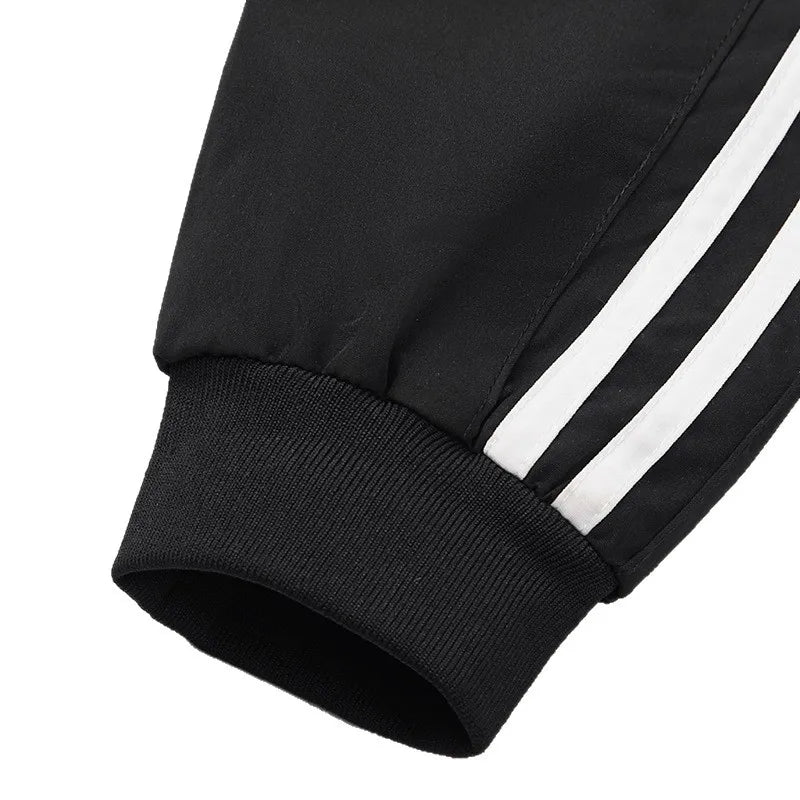 Spring Hot Sale Of The Season Men's Sporty Casual Jacket Stand Collar Windproof Polyester Long Sleeve Zipper Closure Striped...