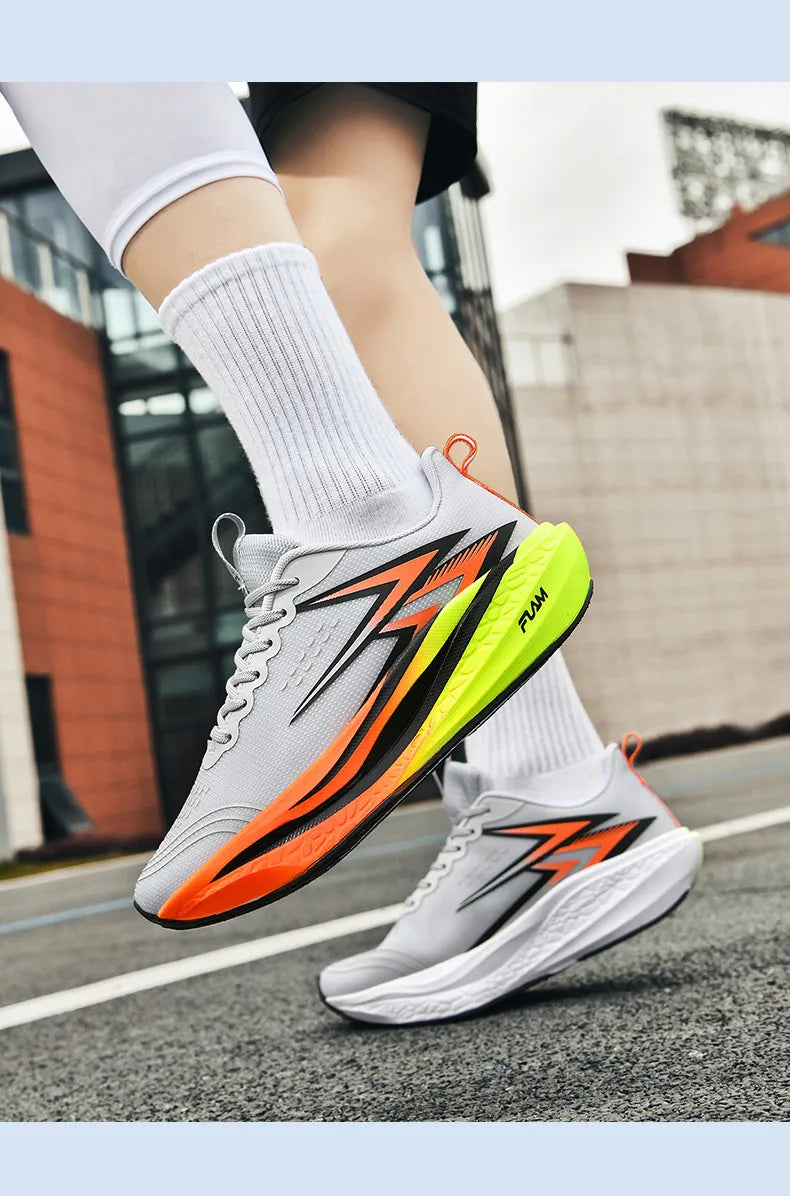 Full-Length Carbon Plate Running Shoes for Boys and Girls, New Breathable Non-Slip Men's Running Shoes, Marathon Racing Shoes