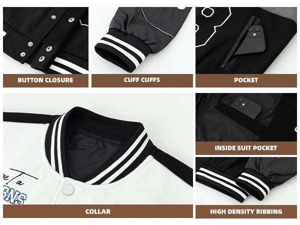 Men's Colorblock Bomber Jacket,Drop Shoulder Design,Casual Long Sleeve,Zipper Pocket,Fall & Winter Fashion Outerwear