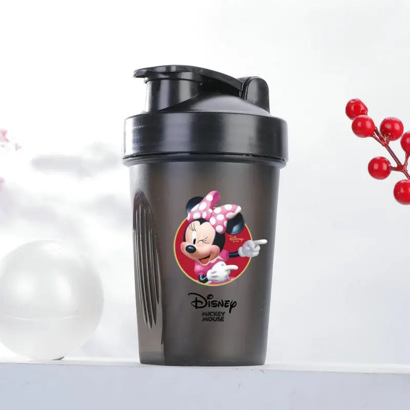 400ML Disney Mickey Mouse Shaker Bottles Water Bottle Large Capacity Portable Transparent Cartoon Minnie Kids Drinking Cups