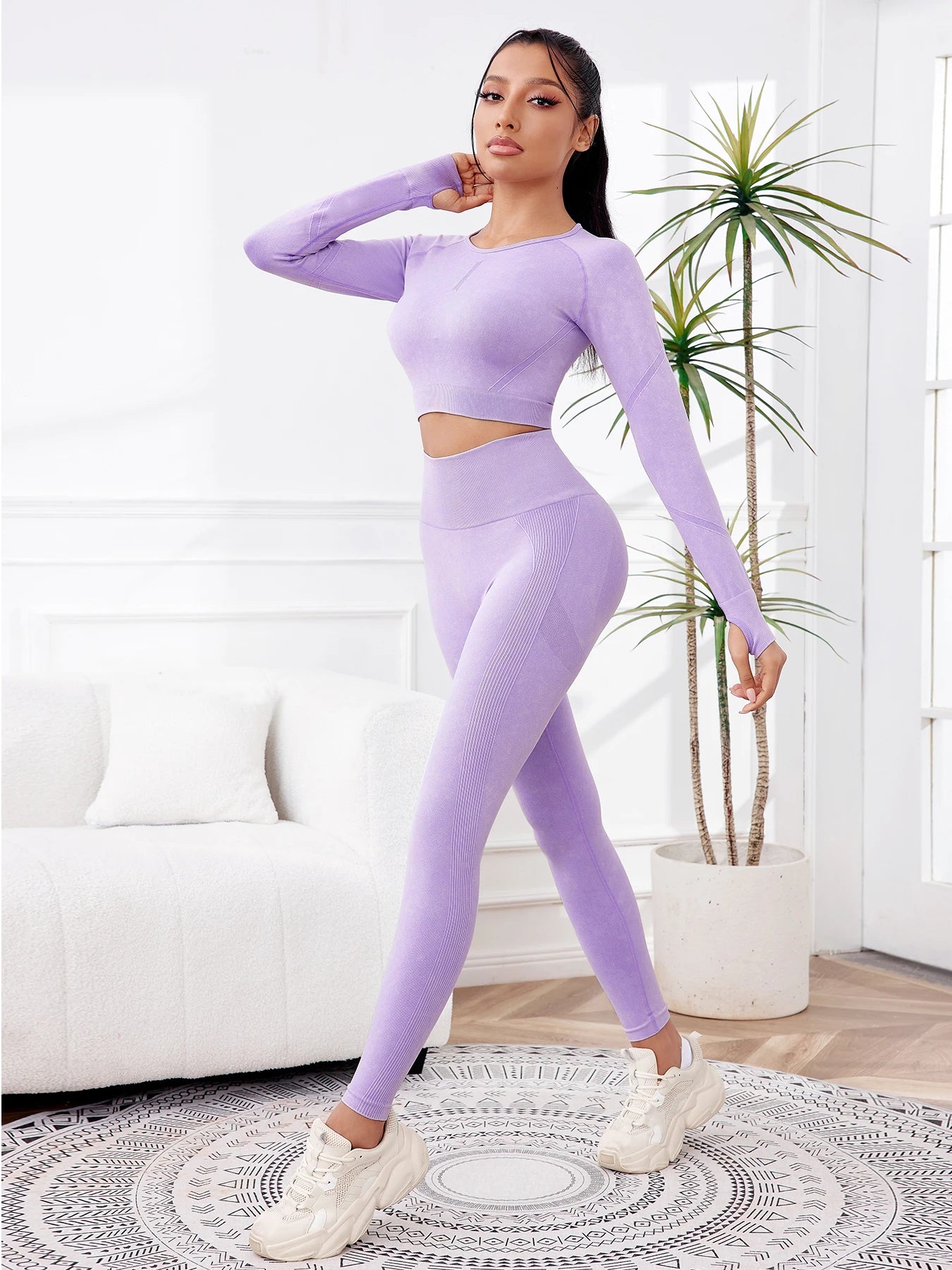 2025 2PCS Sets Women Outfit High Waist Gym Sexy Sport Wash Pants Sets Running Outdoors Skinny