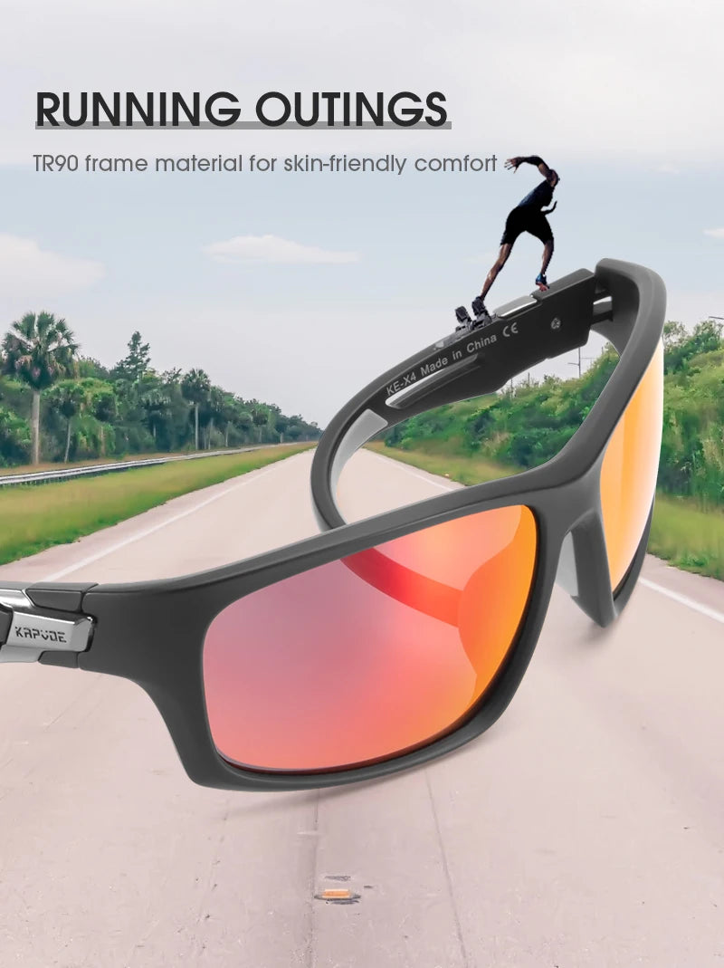 Kapvoe Polarized Fashion Sunglasses Outdoor Sports Uv400 Glasses Camping Fishing Goggles Hiking Running Glasses for Men Cycl