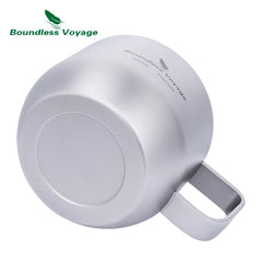 Boundless Voyage Titanium Double Wall Mug Metal Coffee Tea Cup Mini Espresso Cup Ultralight Durable Portable Drinkware Ti3086D