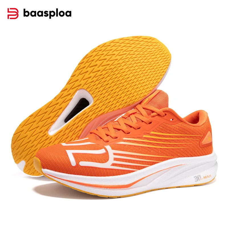 Baasploa Men Jogging Sports Shoes Carbon Plate Professional Cushioning Sneakers Male Outdoor Breathable Non Slip Running Shoes