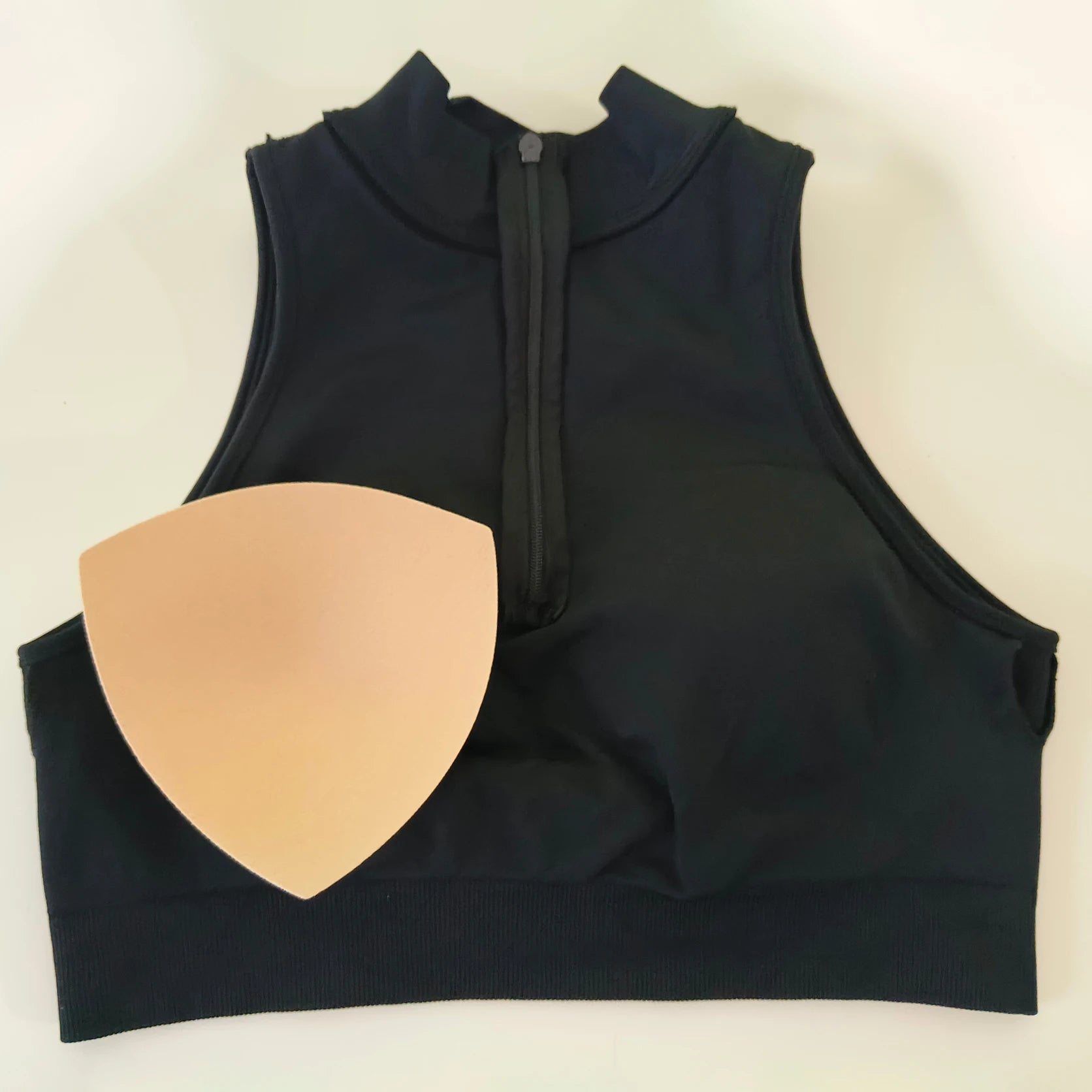 VEQKING 1/4 Zip Tank Top Women Racer Back Yoga Vest with Pads Lapel Sports Crop Tops Shockproof Dynamic Gym Workout Bra Tops