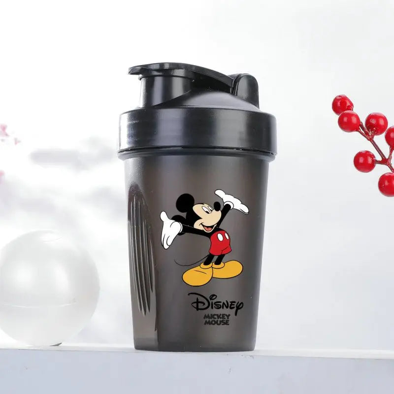 400ML Disney Mickey Mouse Shaker Bottles Water Bottle Large Capacity Portable Transparent Cartoon Minnie Kids Drinking Cups