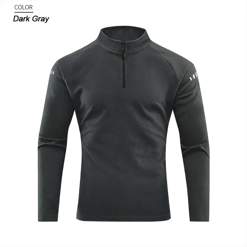 Running Long Sleeve T-shirt Reflective Men Sportswear Breathable Black Coat Gym Jogging Male Gym Fitness Spring Autumn Clothing
