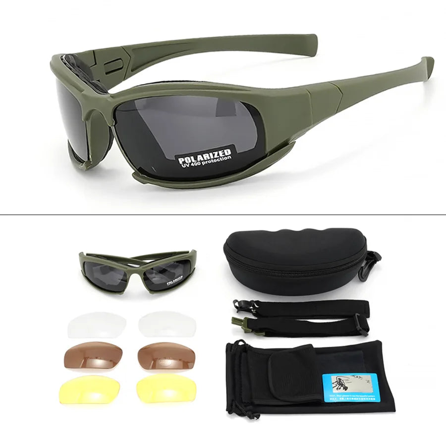 Military Goggles for Men Polarized Sunglasses Smoke Lens Airsoft Shooting Glasses Bullet-Proof Motorcycle Cycling Protection