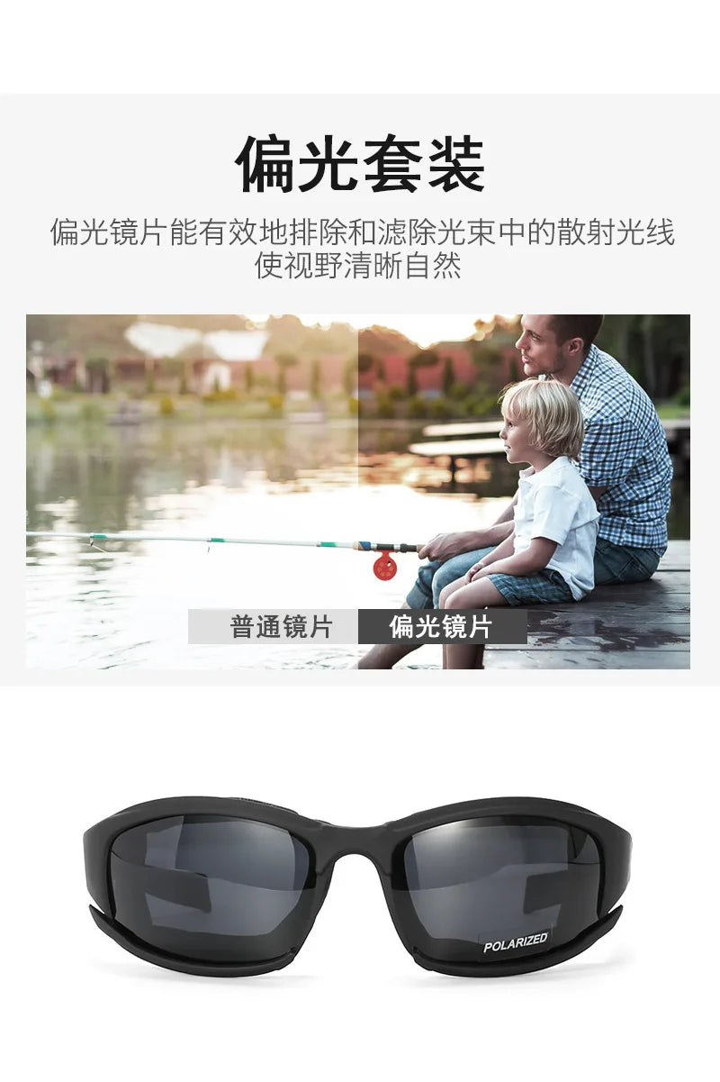 Military Goggles for Men Polarized Sunglasses Smoke Lens Airsoft Shooting Glasses Bullet-Proof Motorcycle Cycling Protection