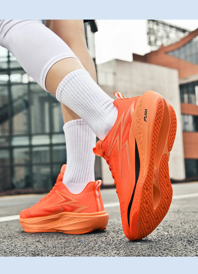 Full-Length Carbon Plate Running Shoes for Boys and Girls, New Breathable Non-Slip Men's Running Shoes, Marathon Racing Shoes