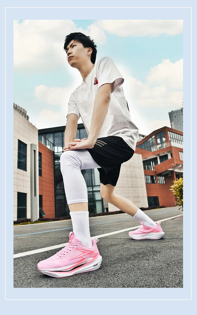 Full-Length Carbon Plate Running Shoes for Boys and Girls, New Breathable Non-Slip Men's Running Shoes, Marathon Racing Shoes