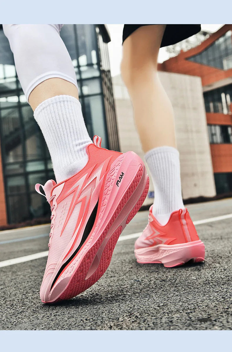 Full-Length Carbon Plate Running Shoes for Boys and Girls, New Breathable Non-Slip Men's Running Shoes, Marathon Racing Shoes