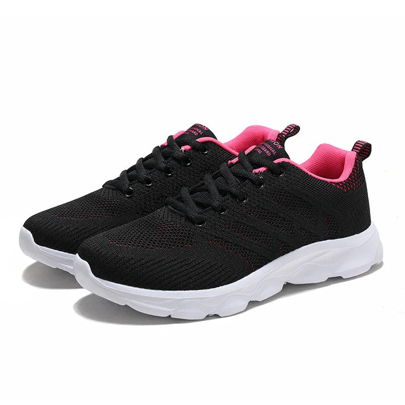 Black Non Slip Women's Shoes Fashion Lightweight Running Sneakers Breathable Casual Travel Shoes Comfortable Work Shoes for Work