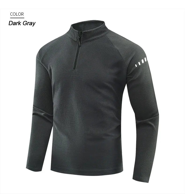 Running Long Sleeve T-shirt Reflective Men Sportswear Breathable Black Coat Gym Jogging Male Gym Fitness Spring Autumn Clothing